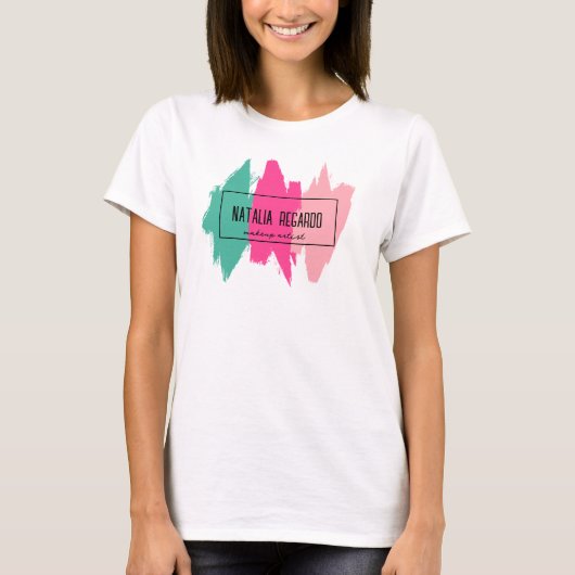 T-shirt Brosse colorée moderne (Devant)