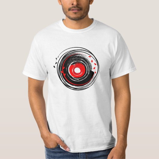 T-shirt Brosse Peint Vinyl Record Retro Grunge (Devant)