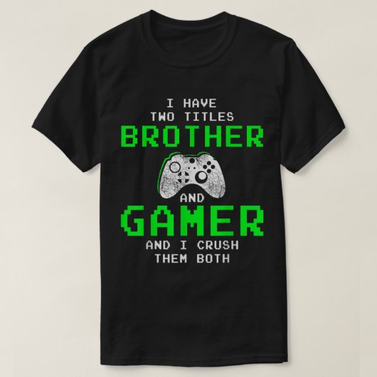 T-shirt Brother and Gamer Retro Pixel Design (Design devant)