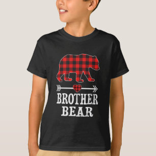 T-shirt Brother Bear Christmas Pajama Red Plaid Buffalo