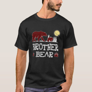 T-shirt Brother Bear Christmas Pajama Red Plaid Buffalo Fa
