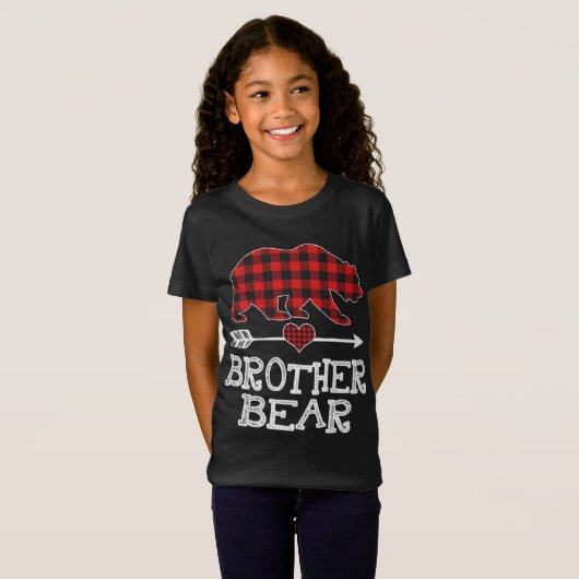 T-Shirt Brother Bear Christmas Pajama Red Plaid Buffalo Fa (Devant entier)