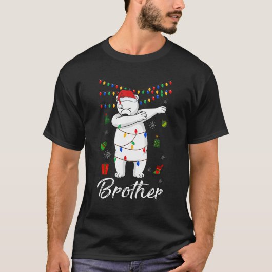 T-shirt Brother Bear Lights Dabbing Père Noël Christa Fami (Devant)