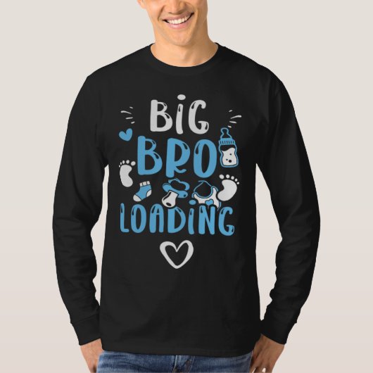 T-shirt Brother Big Bro Loading  Baby Boy Sayings (Devant)