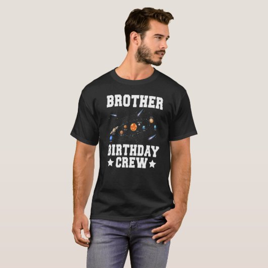 T-shirt Brother Birthday Crew Planètes Système Solaire Bir (Devant entier)