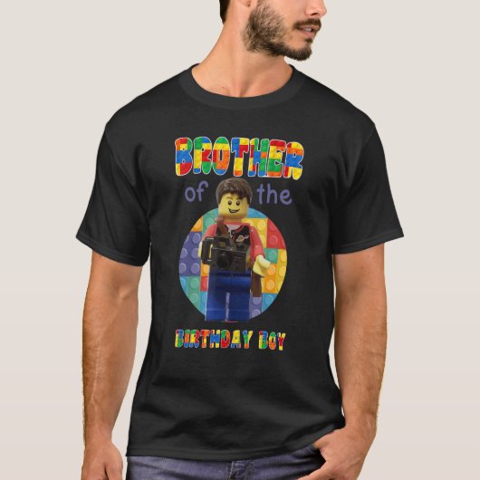 T-shirt Brother Brick Builder Blocks Master Builder (Devant)