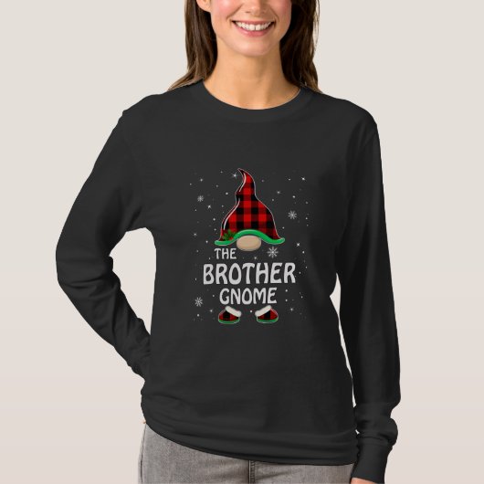 T-shirt Brother Gnome Buffalo Plaid Matching Family (Devant)