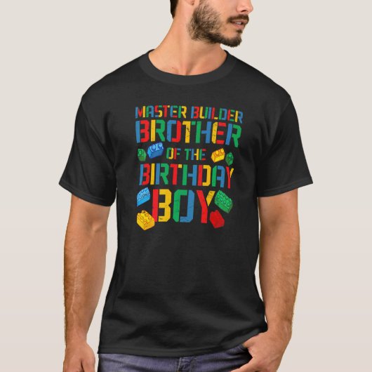 T-shirt Brother Master Builder Blocs de briques Blocs Fami (Devant)