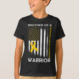T-shirt Brother Of A Warrior Childhood Cancer Awareness fl