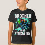 T-shirt Brother of the Birthday Boy Monster Truck Birthday<br><div class="desc">Frère de l'anniversaire Boy Monster Camion fête d'anniversaire</div>