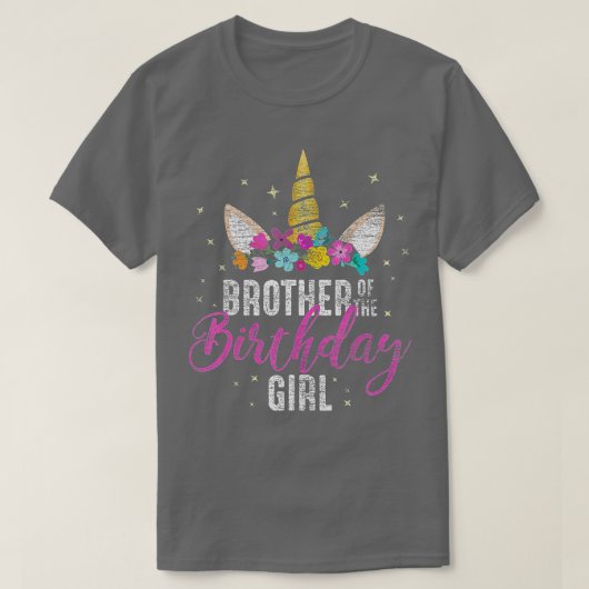 T-shirt Brother Of The Birthday Girl (Design devant)