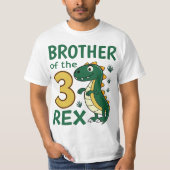 T-shirt Brother of the Three-Rex Dinosaur Birthday Party (Devant)
