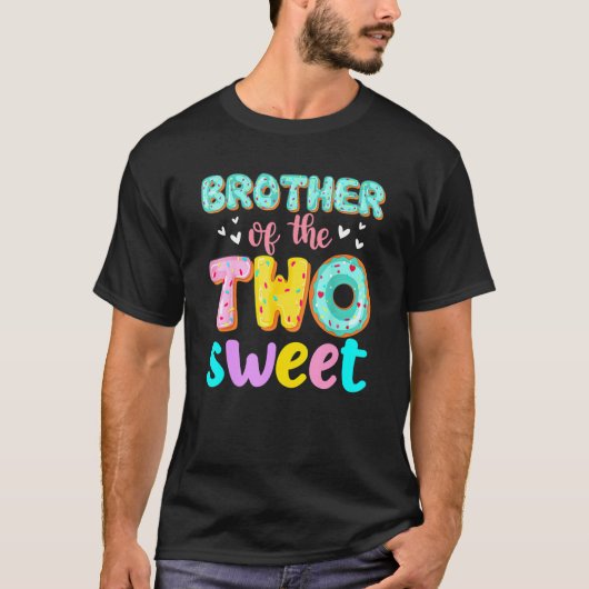 T-shirt Brother Of The Two Sweet Donut Birthday Family The (Devant)