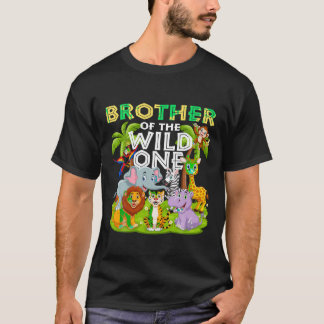 T-shirt Brother Of The Wild One Birthday Zoo Animal Safari