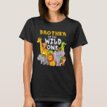 T-shirt Brother of the Wild One Zoo Birthday Safari Jungle<br><div class="desc">Brother of the Wild One Zoo Anniversaire Safari Jungle Animal</div>