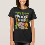 T-shirt Brother of the Wild One Zoo Birthday Safari Jungle<br><div class="desc">Brother of the Wild One Zoo Anniversaire Safari Jungle Animal</div>