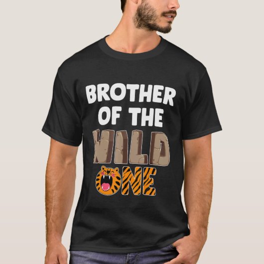 T-shirt Brother Of The Wild One Zoo Thème 1er Anniversaire (Devant)