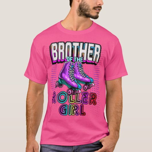 T-shirt Brother Roller Girl Roller Skating Birthday Matchi (Devant)