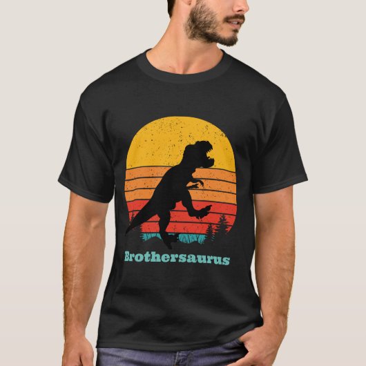 T-shirt Brothersaurus rétro Sunset (Devant)