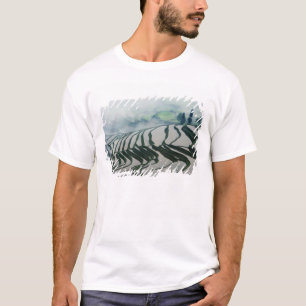 T-shirt Brouillard de matin au-dessus des gisements de riz