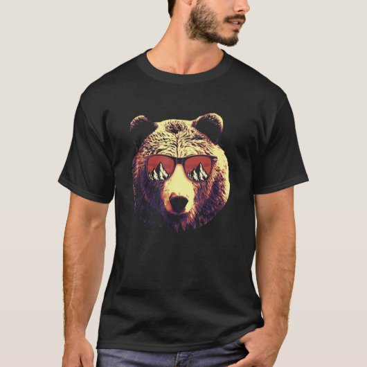 T-shirt Brown Bear Great Hunting  Hunter Wildlife Bear Wit (Devant)