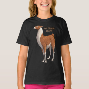 T-shirt Brown & blanc Pas de dramama Llama