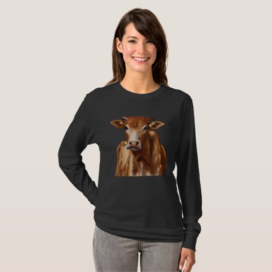 T-shirt Brown Cattle Cow (Devant entier)