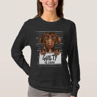 Brown Dachshund Mugshot Guilty Chien