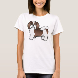 T-shirt Brown Et Blanc Havanais mignon Dessin Cartographiq