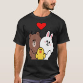 T-shirt Brown Ours Cony Lapin Lapin Lapin Canard Nous Vous (Devant)