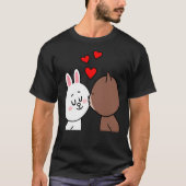T-shirt Brown Ours Cony Lapin Lapin Le Baisson Léger (Devant)