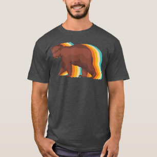 T-shirt Brown Ours Lover Rétro Faune Animaux