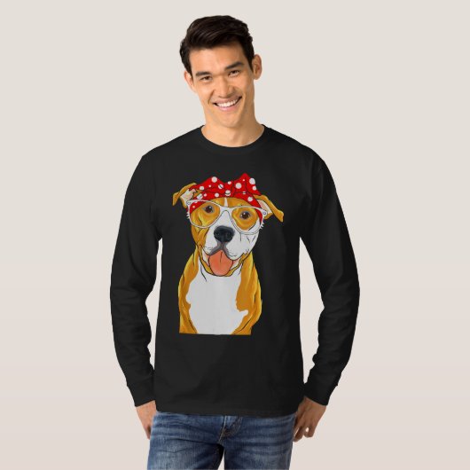 T-shirt Brown Pitbull Funny Pit Bull Maman (Devant entier)