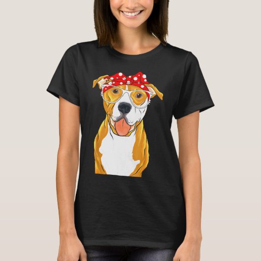 T-shirt Brown Pitbull Funny Pit Bull Maman (Devant)