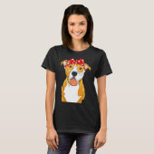 T-shirt Brown Pitbull Funny Pit Bull Maman (Devant entier)