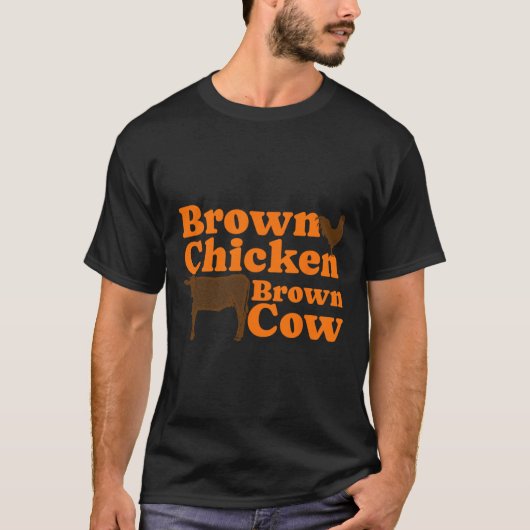 T-shirt Brown poulet Vache Brown Retro Musique Bow Chicka (Devant)
