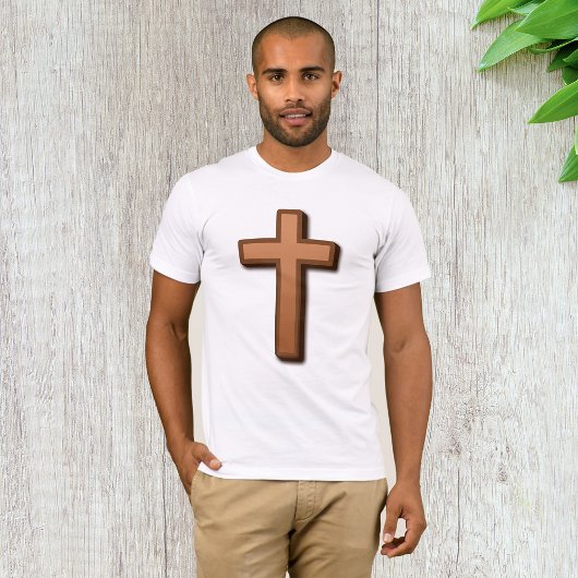 T-shirt Brown pour hommes de croix religieuse