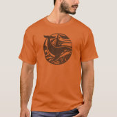 T-shirt Brown Tribal Killer Whale Circle Logo Orca Orange (Devant)