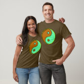 T-shirt Brown vert soufflé Yin Yang (Unisexe)