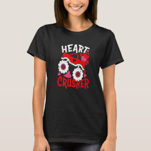 T-shirt Broyeur de camion monstre de coeur Saint Valentin