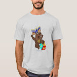 T-shirt Bruce les orignaux de Chanukah<br><div class="desc">n'a rien sur Bruce !  Contrôle Bruce les orignaux de Hanoukka sautant par-dessus son dradle,  basculant ses andouillers de menorah et son collier d'or d'étoile de David.  T-shirt impressionnant de vacances.  Chanukah heureux !</div>