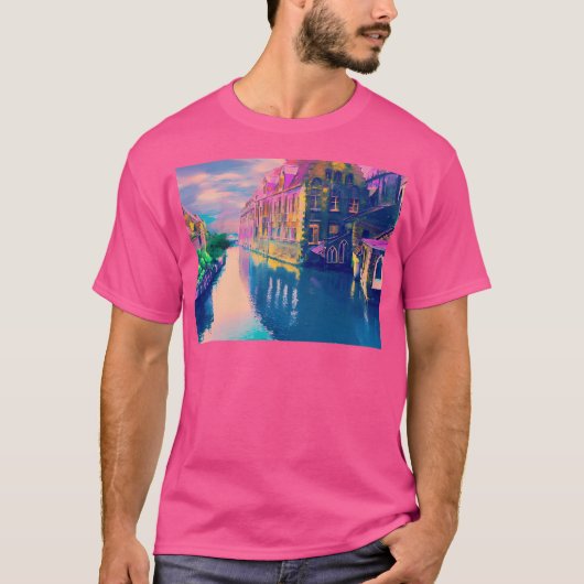 T-shirt Bruges 2 aquarelle (Devant)