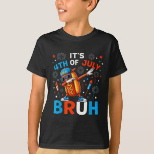 T-shirt Bruh 4 juillet garçons enfants hotdog drôle quatri