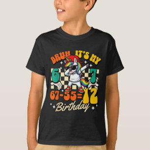 T-shirt Bruh 67-5512 12e anniversaire licorne cool en dab