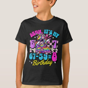 T-shirt Bruh 67-59=8 8e anniversaire princesse licorne fil