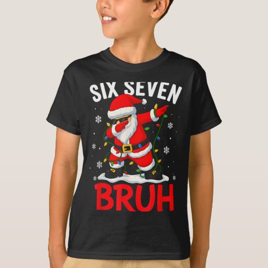 T-shirt Bruh 67 Six Seven Santa Dabbing Christmas Meme Boy (Devant)