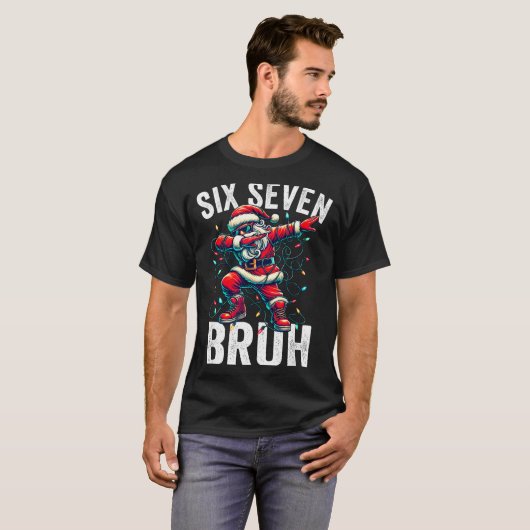 T-shirt Bruh 67 Six Seven Santa Dabbing Christmas Meme Boy (Devant entier)