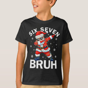T-shirt Bruh 67 Six Seven Santa Dabbing Noël Meme Garçon