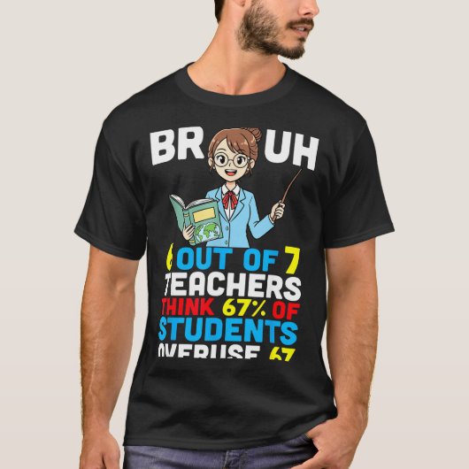 T-shirt Bruh 6 Out Of 7 Teachers Think 67 Percent Students (Devant)