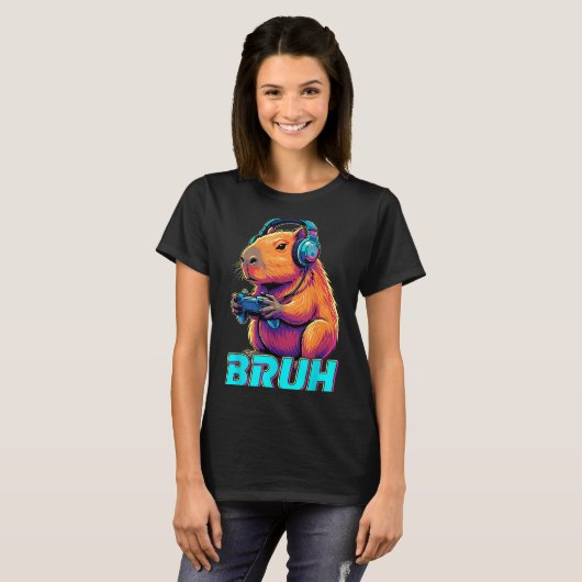T-shirt Bruh Capybara Funny Video Games Capybaras (Devant entier)